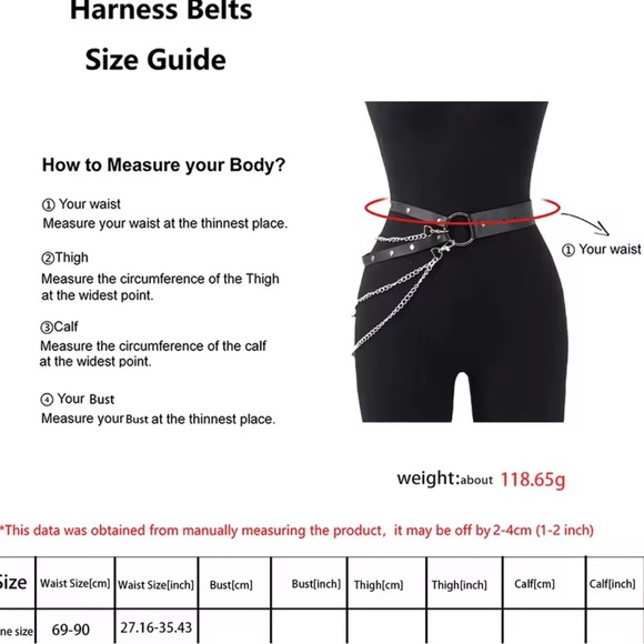 Chic Black Belt with Silver Chains main image 6